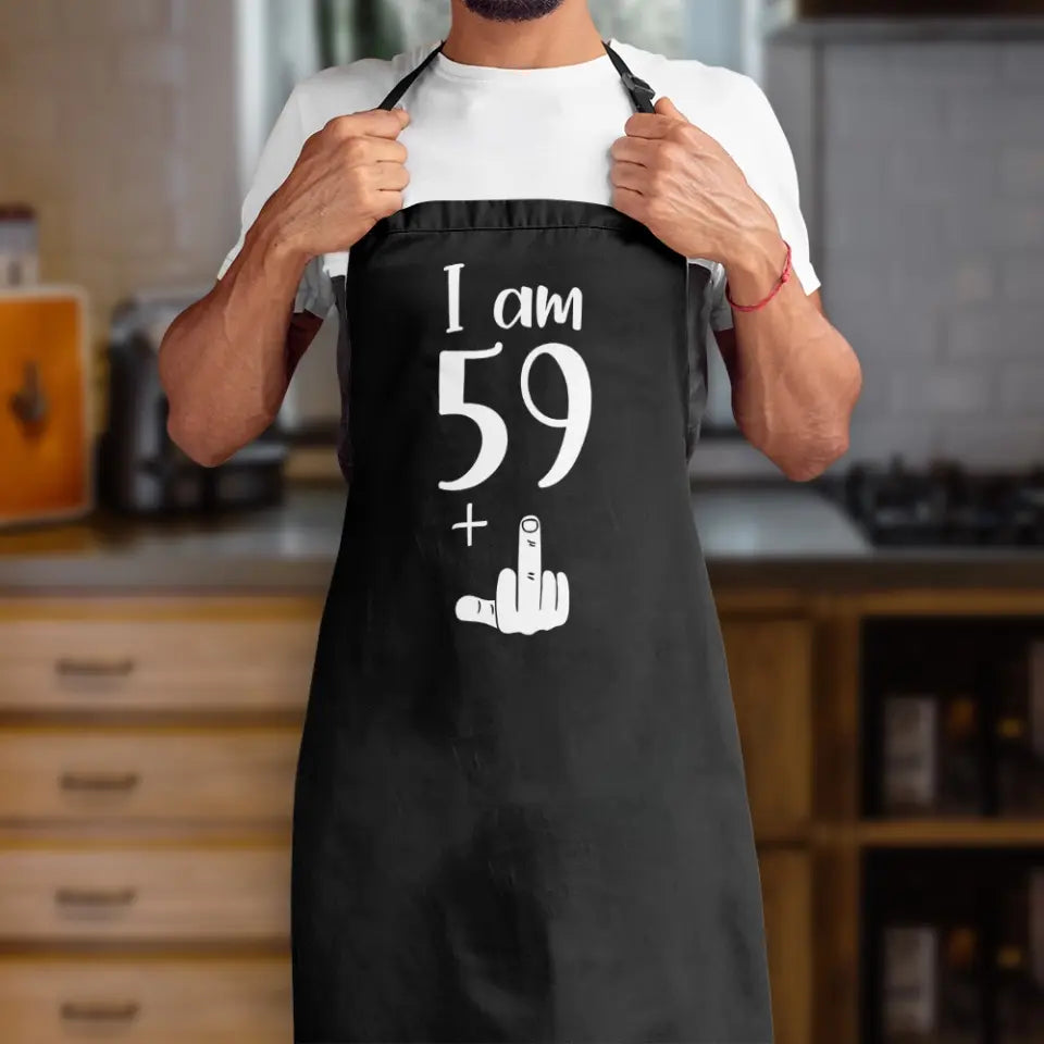 Funny Happy Birthday With Middle Finger Apron