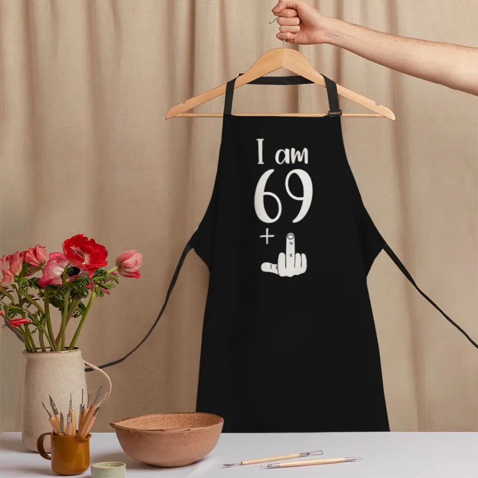 Funny Happy Birthday With Middle Finger Apron