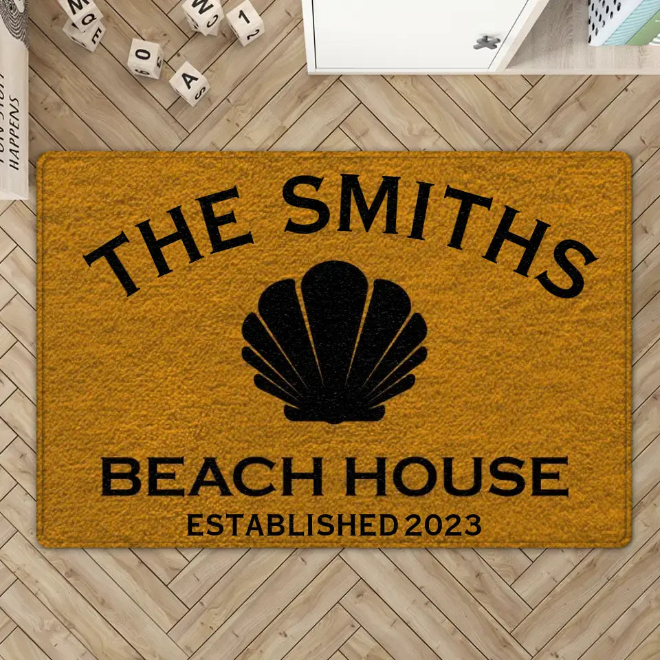 Family Beach House Established - Personalized Doormat - Gift for Beach Lover - Summer Gift for Beloved BFF Mom Dad