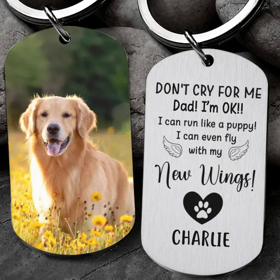 Don't Cry For Me I Can Run Like A Puppy - Personalized Stainless Metal Keychain