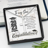 Behind You All Your Memories Before You Your Dreams - Personalized Stainless Cross - Best Graduation Gift For Chilren Son Daughter On Graduation Day - 305IHPTLJE571