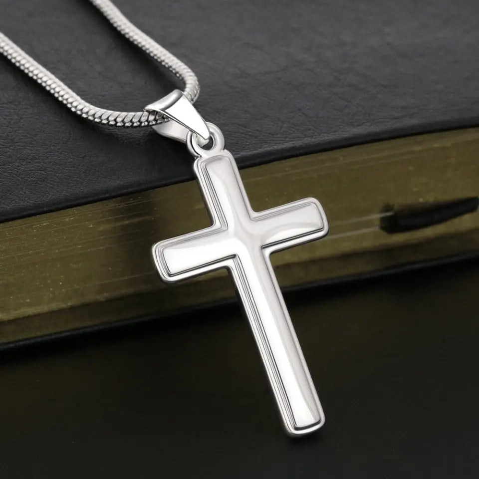 Behind You All Your Memories Before You Your Dreams Personalized Cross Necklace