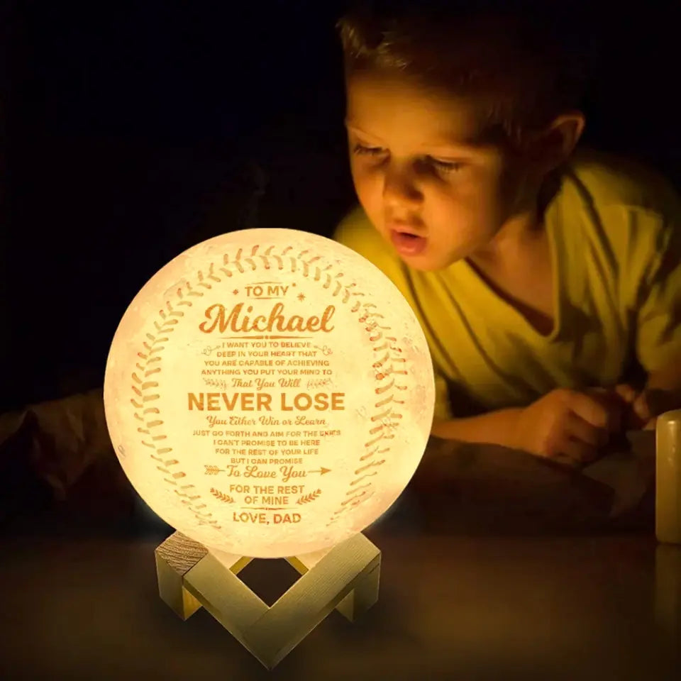 You Either Win Or Learn Just Go Forth And Aim For The Skies Personalized 3D Moon Lamp