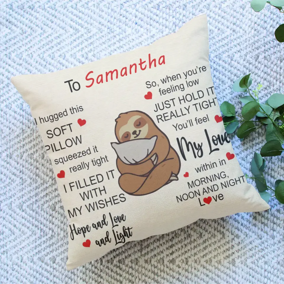 I Hugged This Soft Pillow Hope Love And Light - Personalized Square Pillow