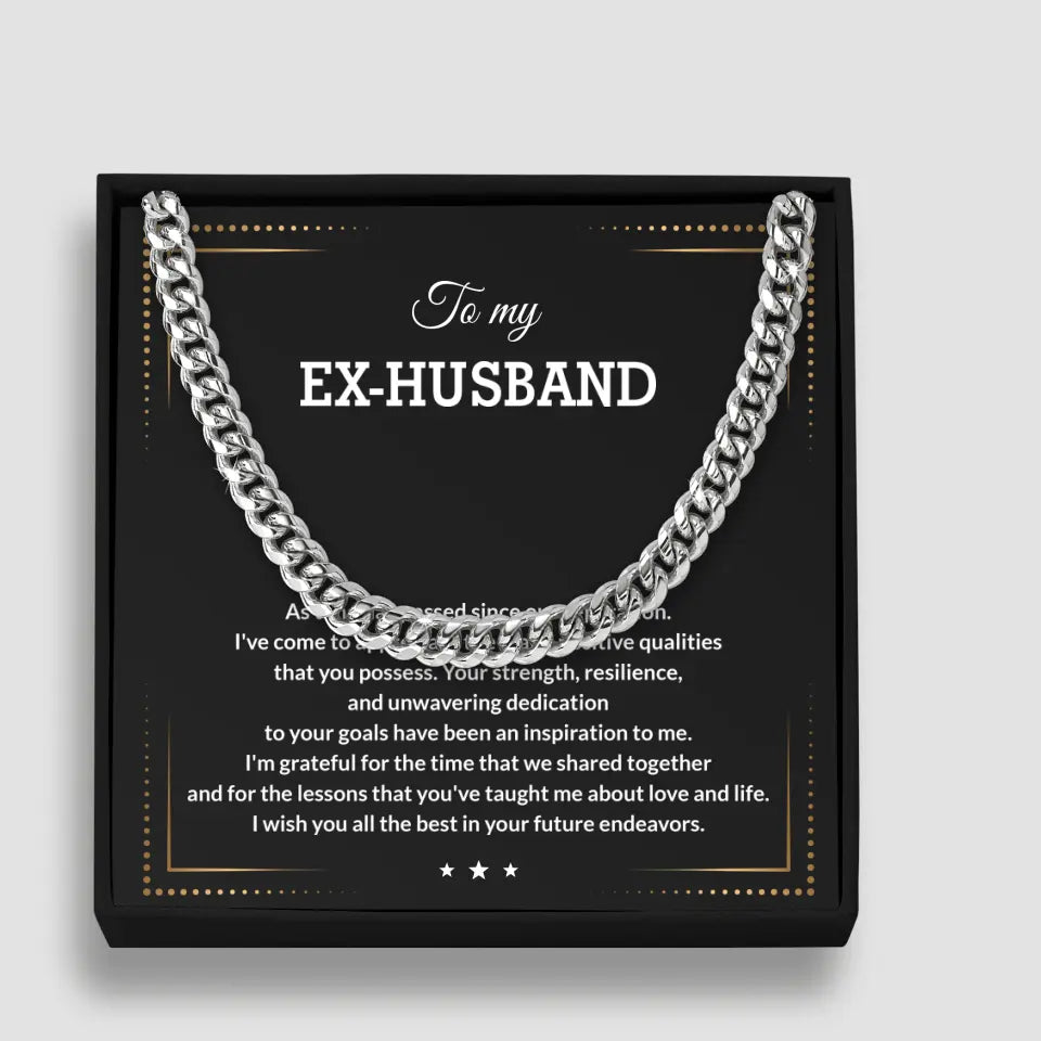 Gift For Ex-Husband I'm Grateful for the Time We Shared Personalized Man Chain