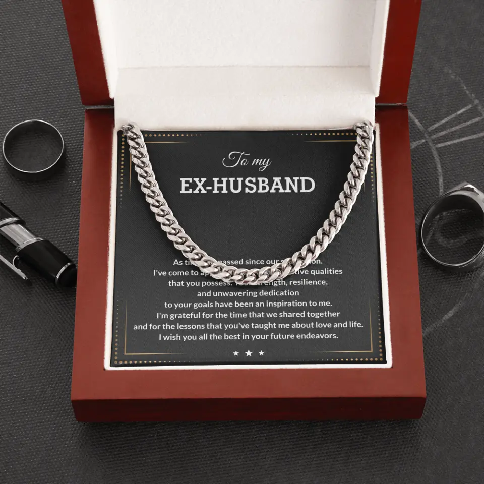 Gift For Ex-Husband I'm Grateful for the Time We Shared Personalized Man Chain