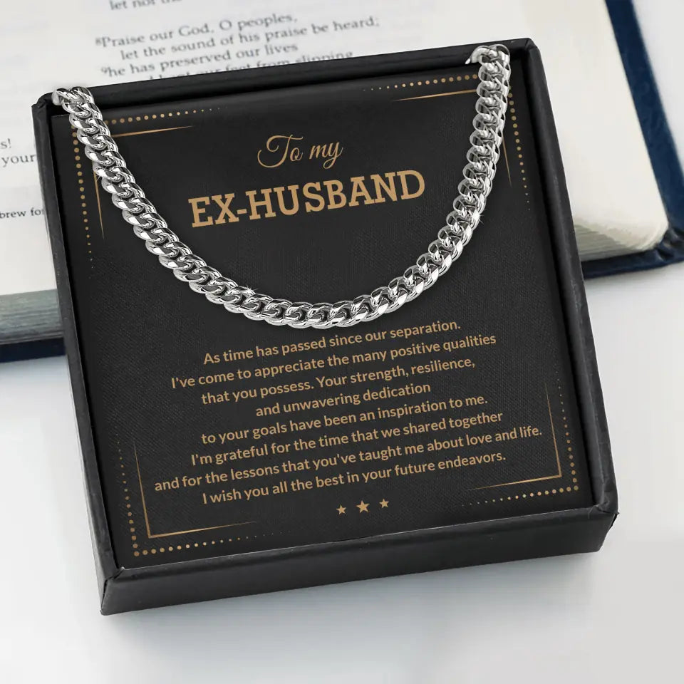 Gift For Ex-Husband I&#39;m Grateful for the Time We Shared Personalized Man Chain
