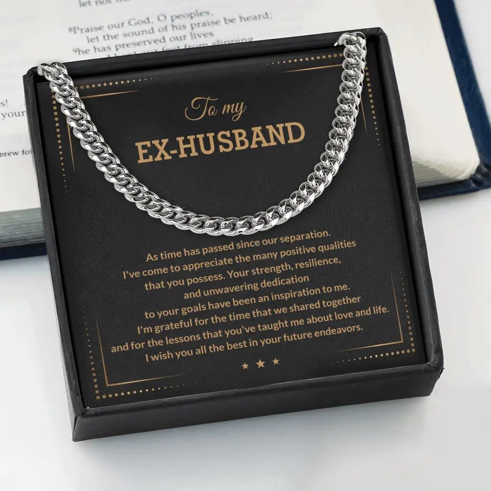 Gift For Ex-Husband I'm Grateful for the Time We Shared Personalized Man Chain
