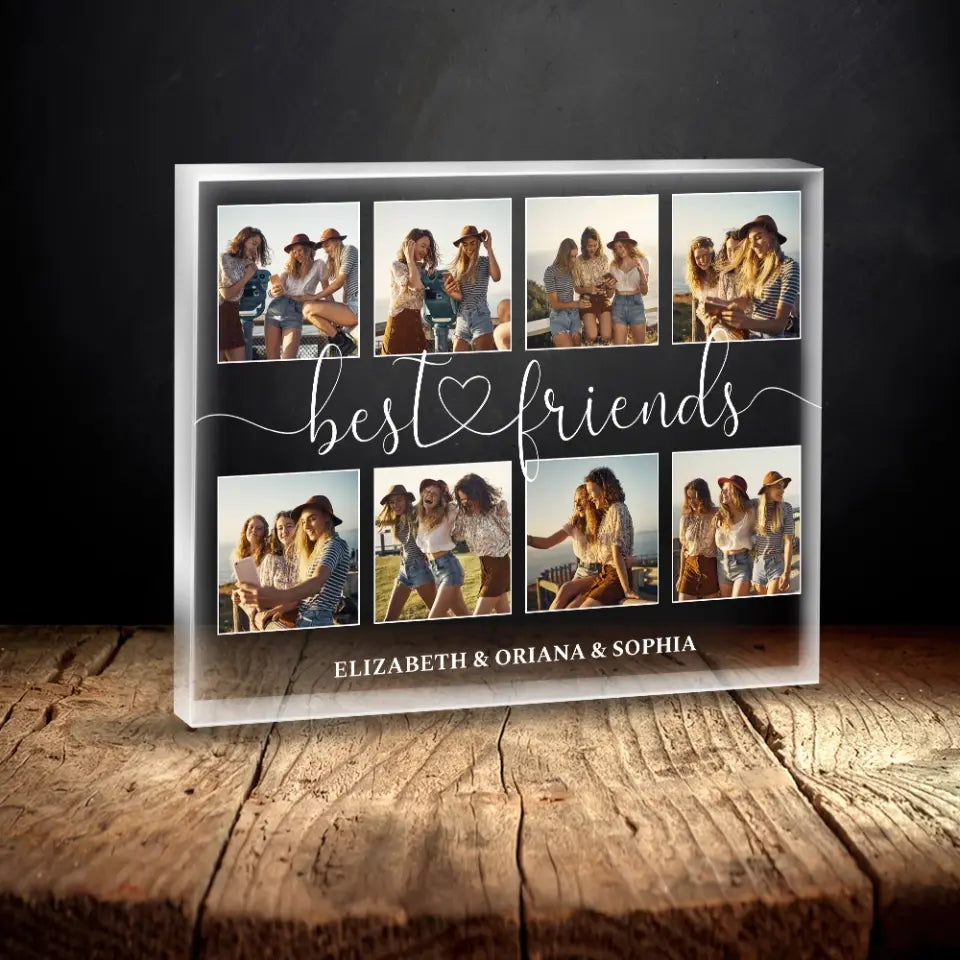 Best Friends Forever - Personalized Acrylic Plaque - Upload Photo & Custom Name