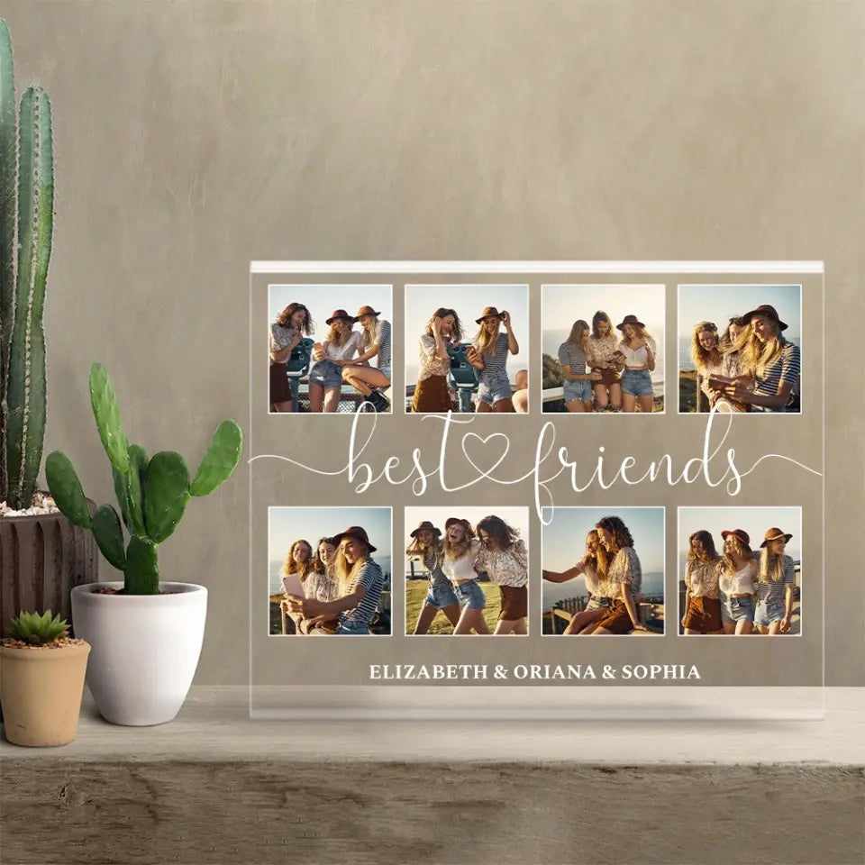 Best Friends Forever - Personalized Acrylic Plaque - Upload Photo & Custom Name