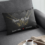 Custom Song Lyrics And Customizable Text - Rectangular Linen Pillow - Gift for Couple Anniversary | 305IHPNPPI602