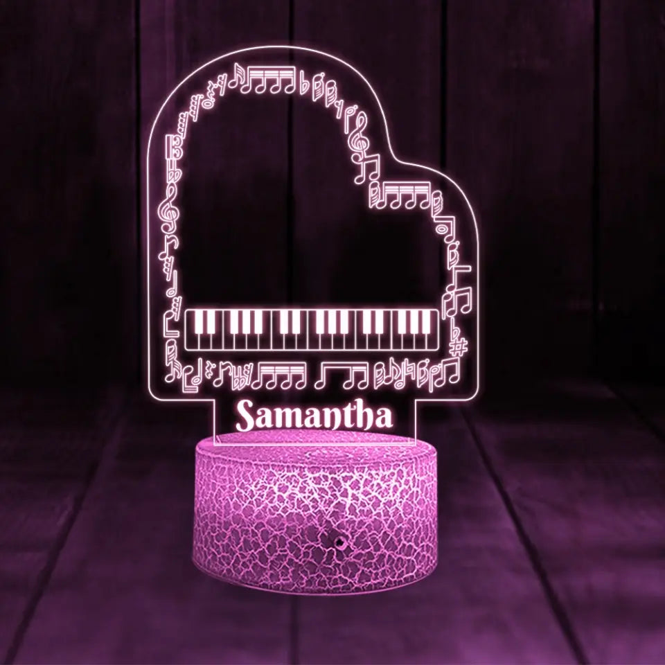 Music Notes Piano - Personalized Acrylic Plaque - Anniversary Gift For Pianists