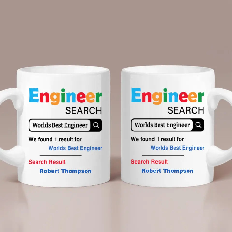 Engineer Search Worlds Best Engineer - Personalized White Mug - Best Gift For Engineers For Co-workers For Him/Her On Anniversary - Retirement Gift - 305IHPNPMU586