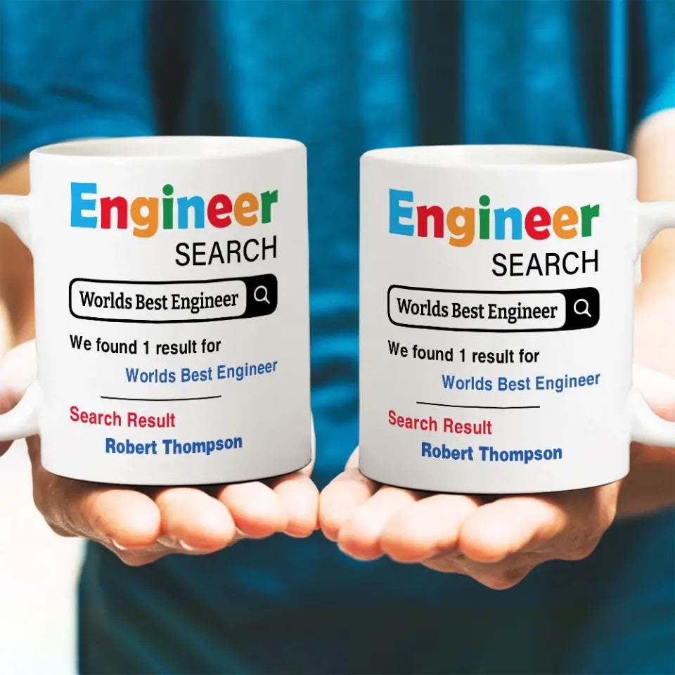 Engineer Search Worlds Best Engineer - Personalized White Mug - Best Gift For Engineers For Co-workers For Him/Her On Anniversary - Retirement Gift - 305IHPNPMU586
