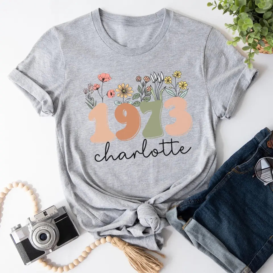 Boho Floral Vintage Custom Tshirt Birthday Gift For Mom