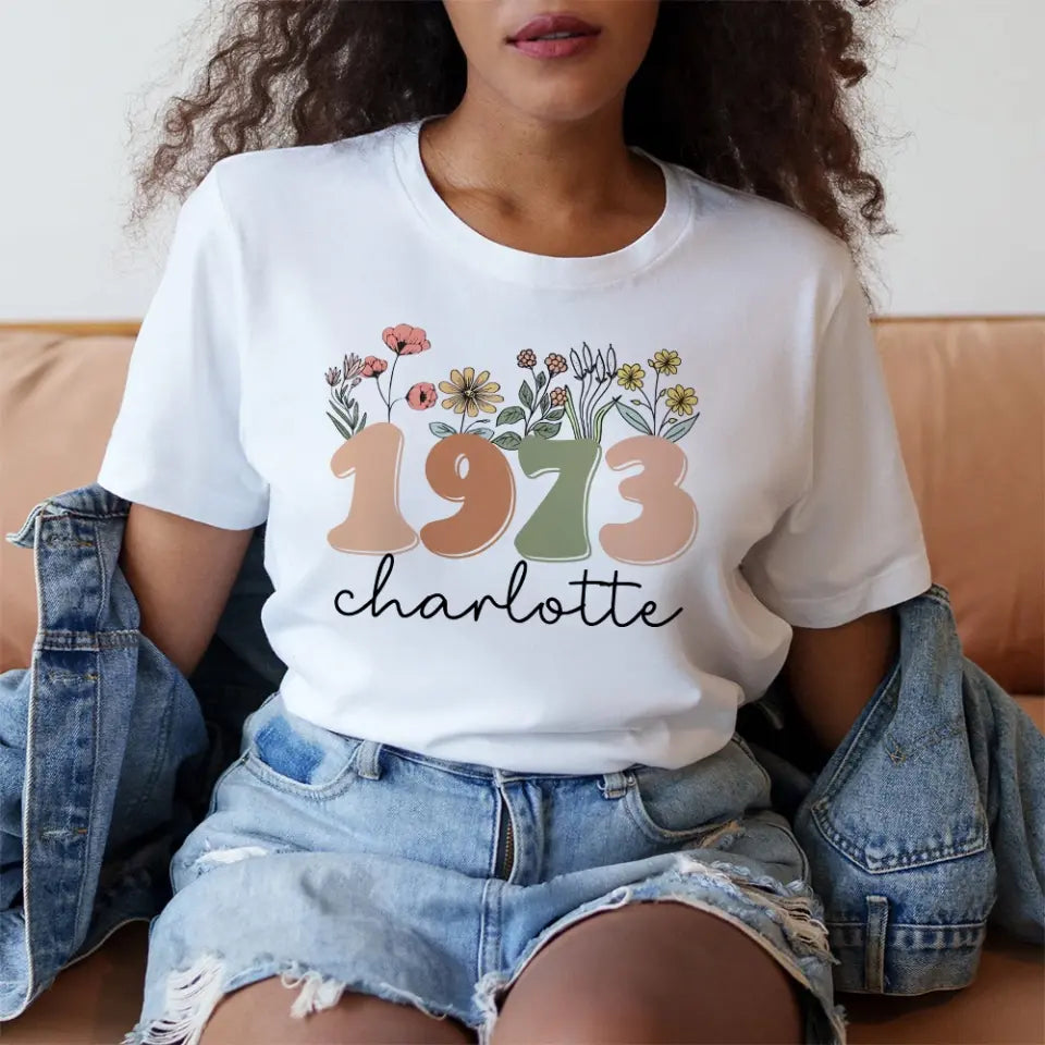 Boho Floral Vintage Custom Tshirt Birthday Gift For Mom