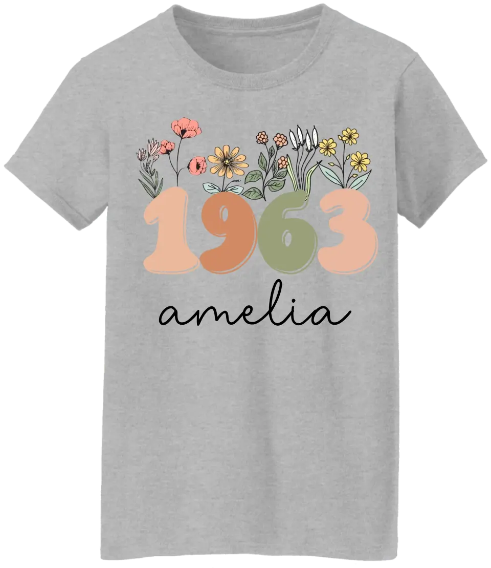 Boho Floral Vintage Custom Tshirt Birthday Gift For Mom