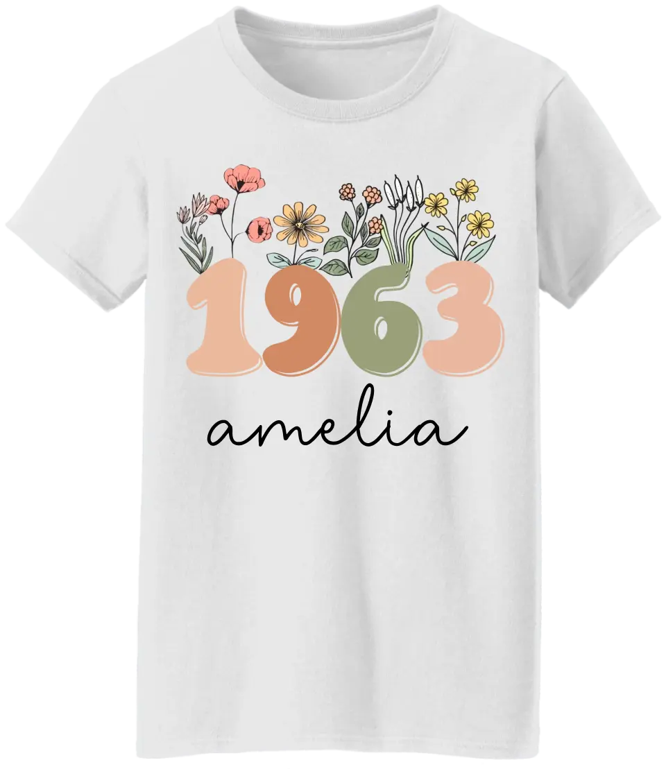 Boho Floral Vintage Custom Tshirt Birthday Gift For Mom