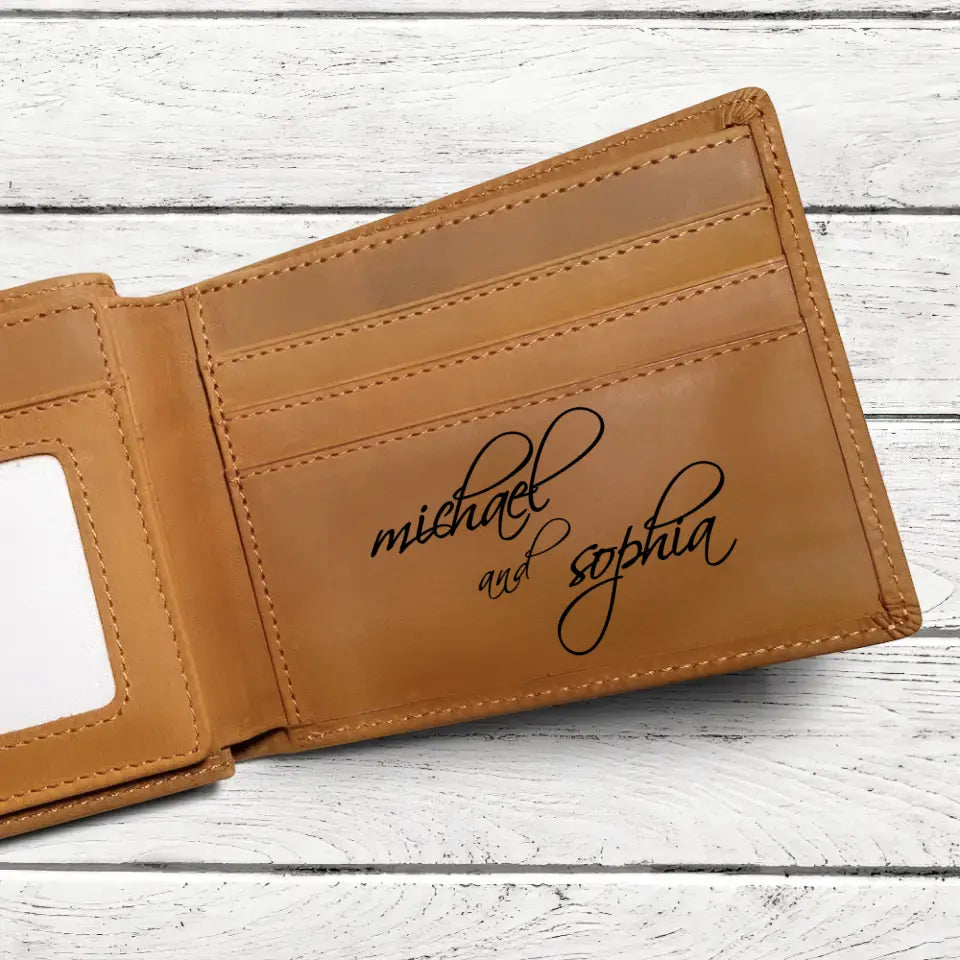 To My Husband You Are My Soulmate My Best Friend, Personalized Engraved Name Leather Wallet, Anniversary Gift for Him