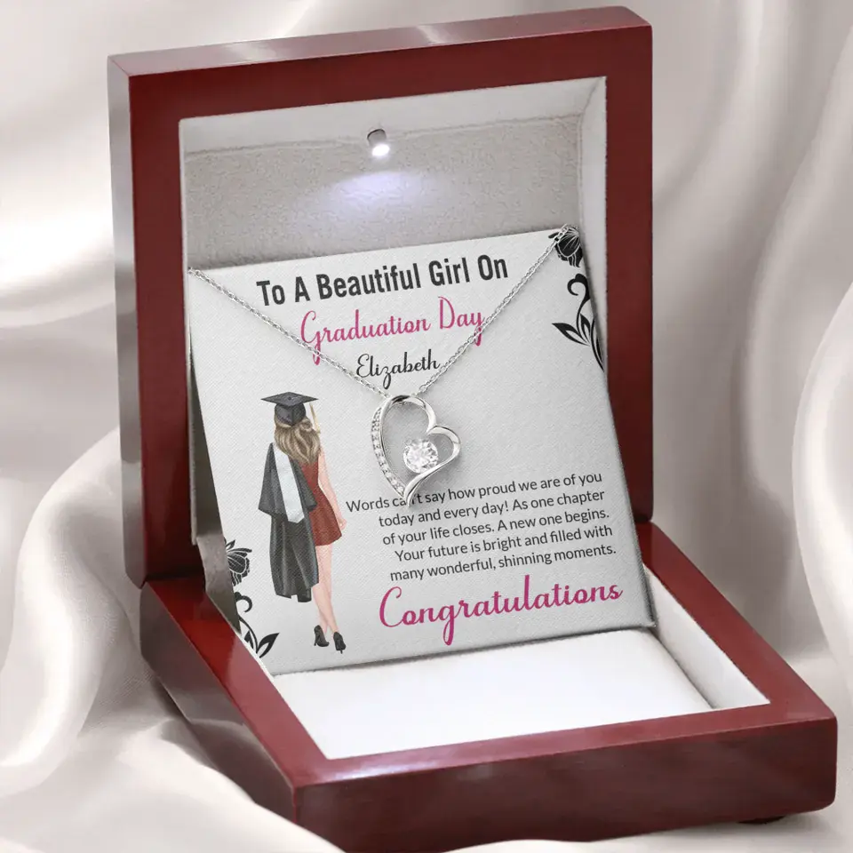 To A Beautiful Girl On Graduation Day - Personalized Necklace - Graduation Gift For Daughter/Sister