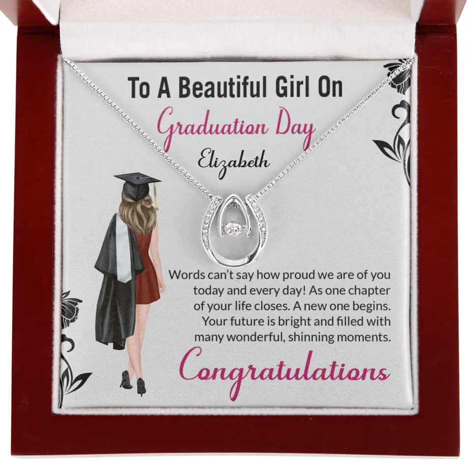 To A Beautiful Girl On Graduation Day - Personalized Necklace - Graduation Gift For Daughter/Sister