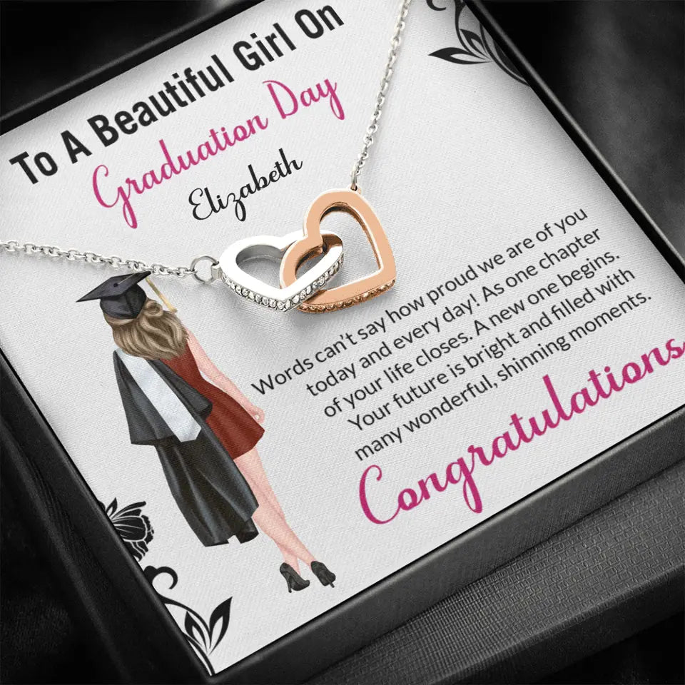 To A Beautiful Girl On Graduation Day - Personalized Necklace - Graduation Gift For Daughter/Sister