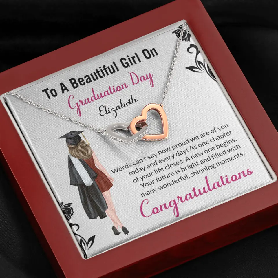 To A Beautiful Girl On Graduation Day - Personalized Necklace - Graduation Gift For Daughter/Sister