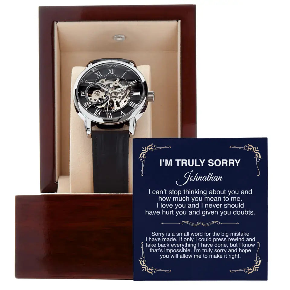 I'm Truly Sorry | Personalized Men's Watch