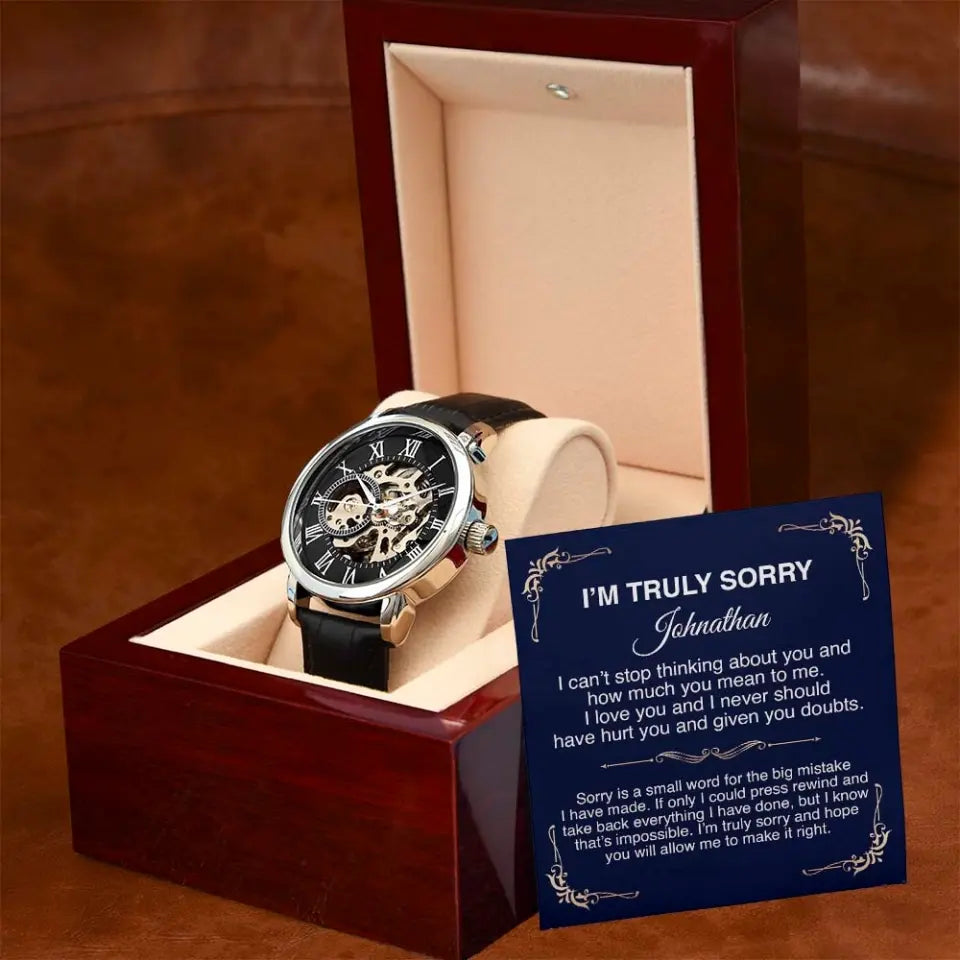 I'm Truly Sorry | Personalized Men's Watch