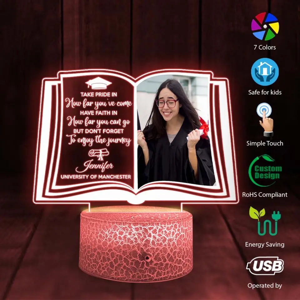 Take Pride In How Far You've Come Personalized Led Light