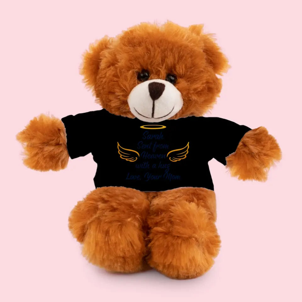 Sent From Heaven With A Hug Custom Teddy Bear With Tshirt Memorial Gift