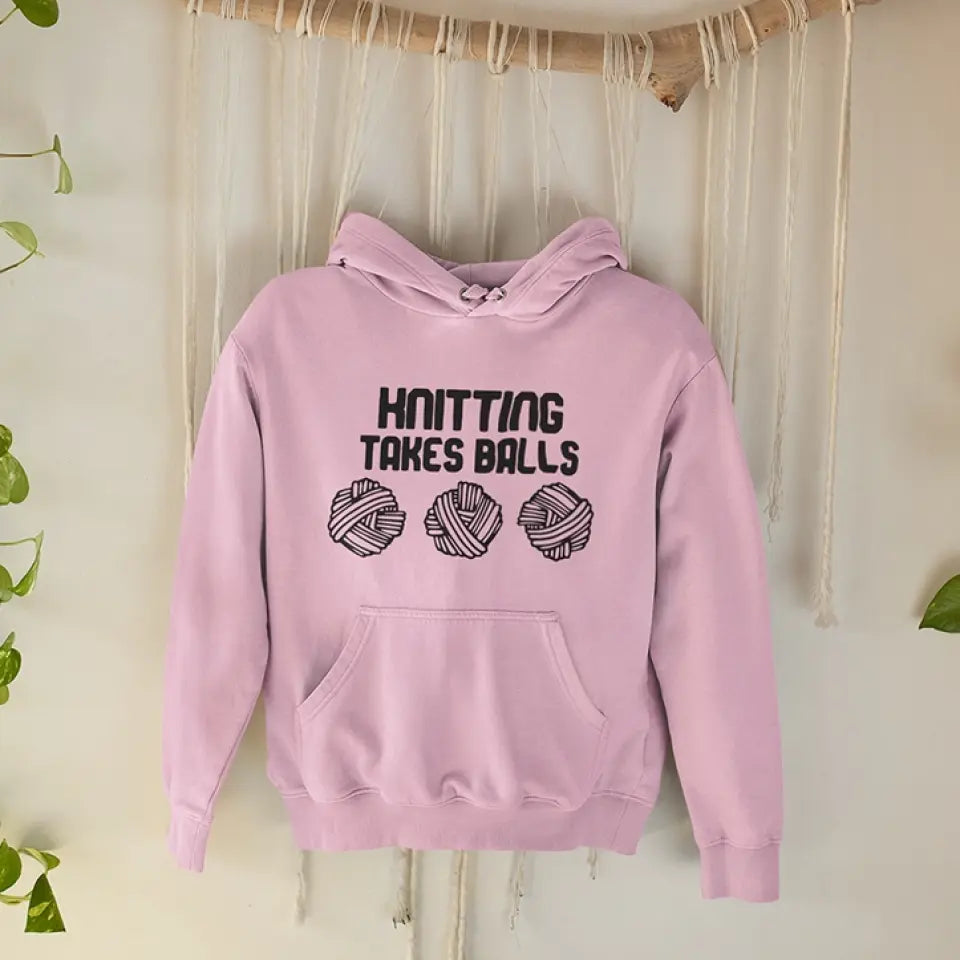 Yarn Pocket Hoodie with Crochet/Knitting Graphic- Standard Hoodie