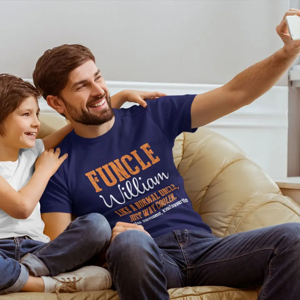 Funcle, Like A Normal Uncle Just Way Cooler - Personalized Tshirt - Gift For Uncle