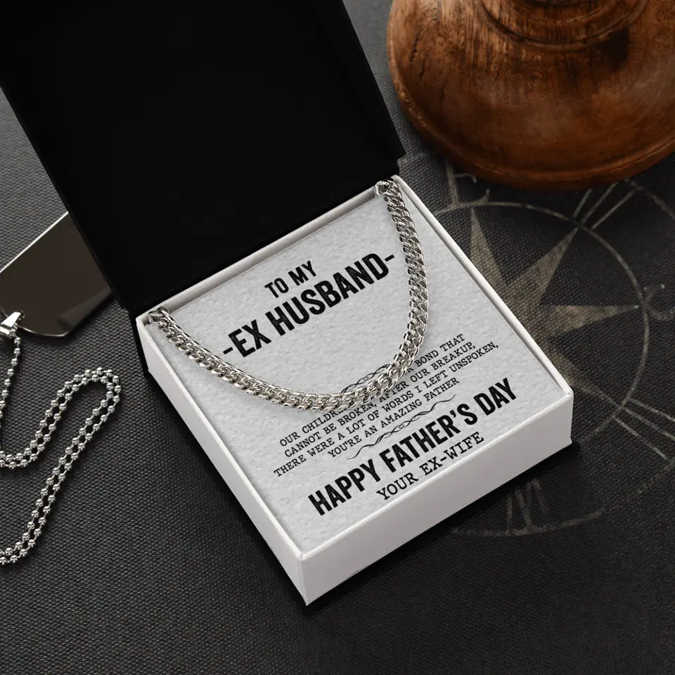 Happy Father&#39;s Day Cuban Link Chain with Message Card