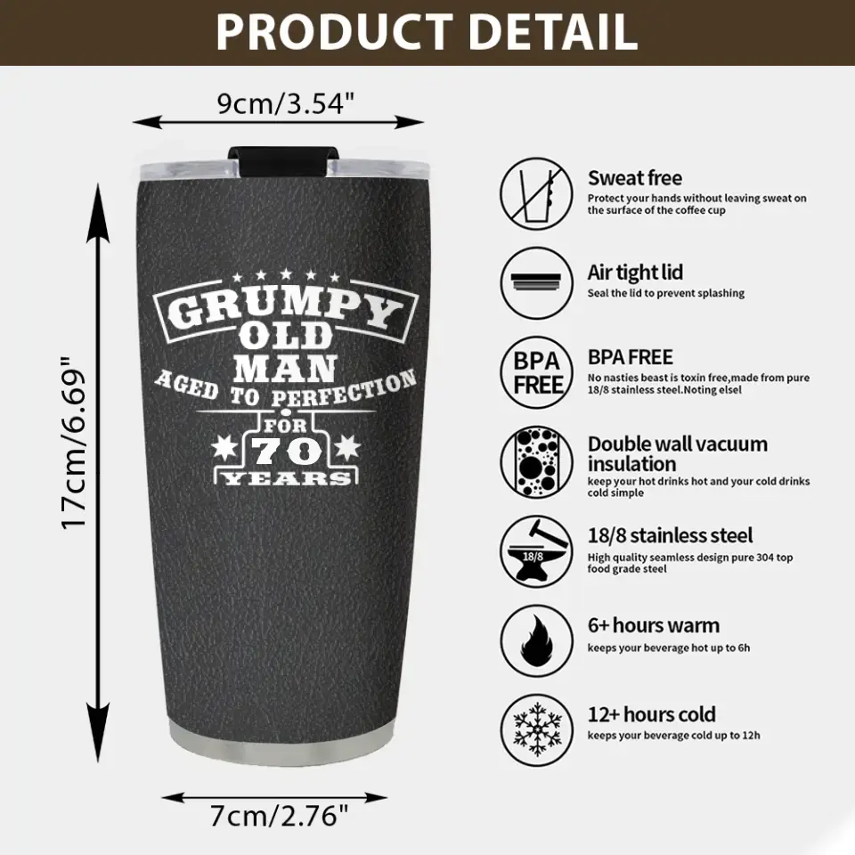 Grumpy Old Man Personalized Tumbler