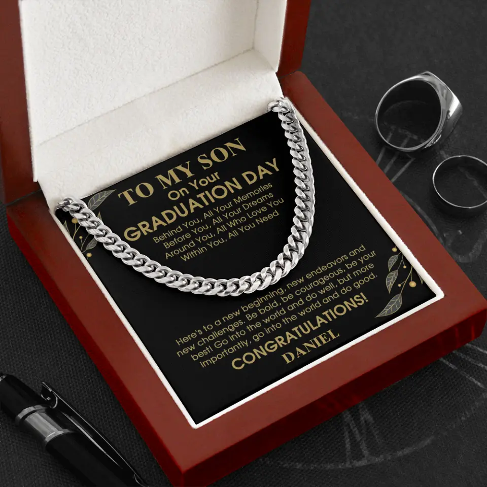 To My Son - Personalized Necklace - Graduation Gift | 306IHPNPJE695