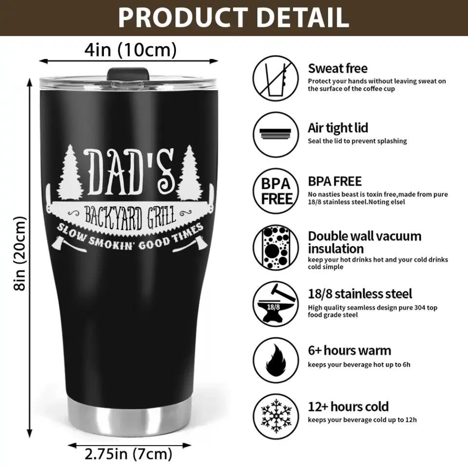 Dad's Backyard Grill Curved Tumbler