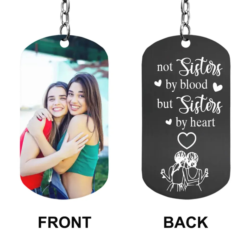 Sisters By Heart Personalized Keychain