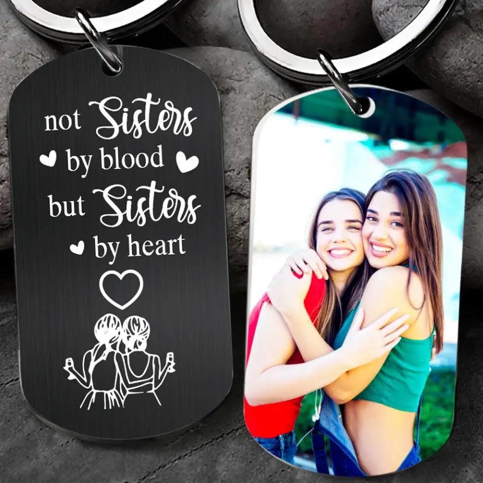 Sisters By Heart Personalized Keychain