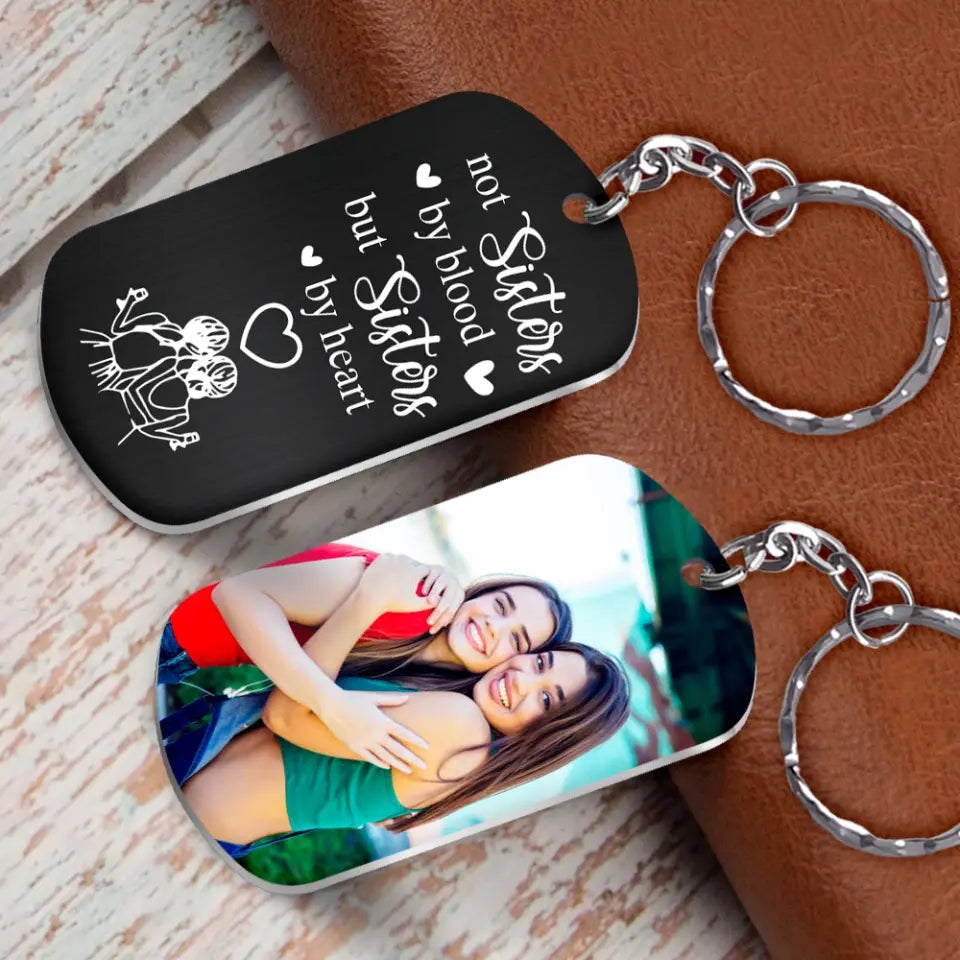 Sisters By Heart Personalized Keychain