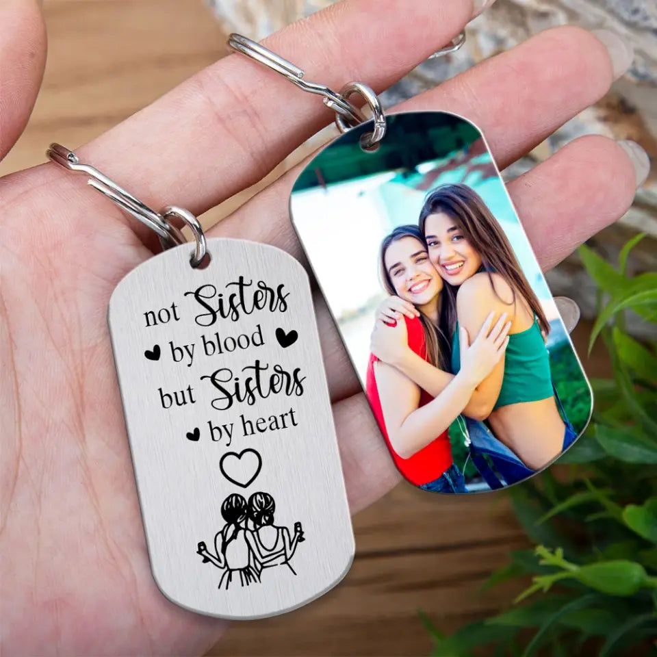 Sisters By Heart Personalized Keychain