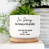 I'm Sorry For Being  A Bit Prickly - Personalized Ceramic Pot - Funny Gift To Say I'm Sorry | 306IHPNPPO633
