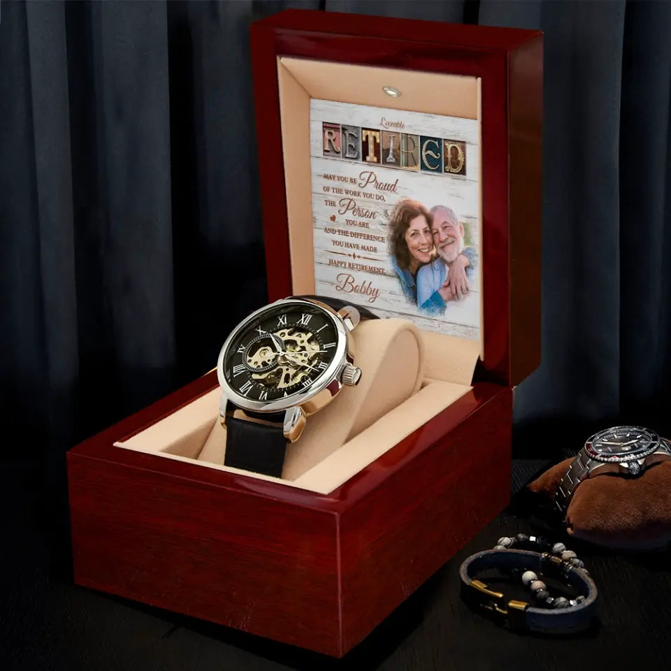 May You Be Proud Of The Work You Do, Watch Luxury Box With LED Light, Custom Gift For Retirement
