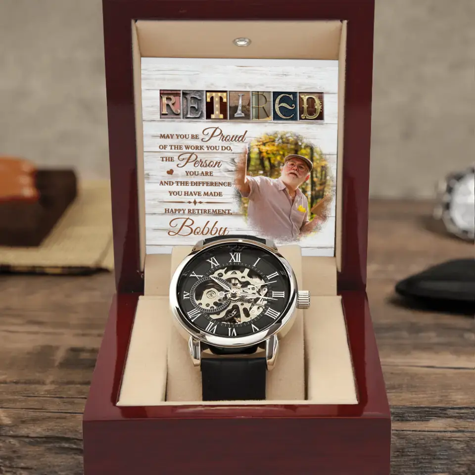 May You Be Proud Of The Work You Do, Watch Luxury Box With LED Light, Custom Gift For Retirement