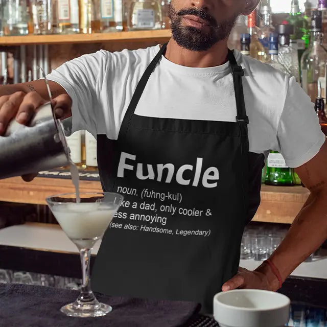 Funcle Like A Dad Only Cooler - Funny Apron - Gift For Uncle | 306IHPNPAR757