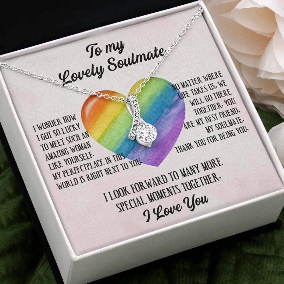 To My Lovely Soulmate I Love You Personalized Necklace