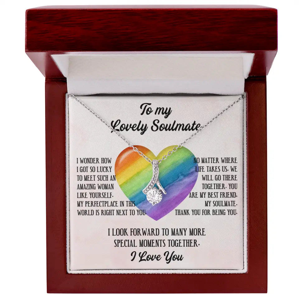 To My Lovely Soulmate I Love You Personalized Necklace