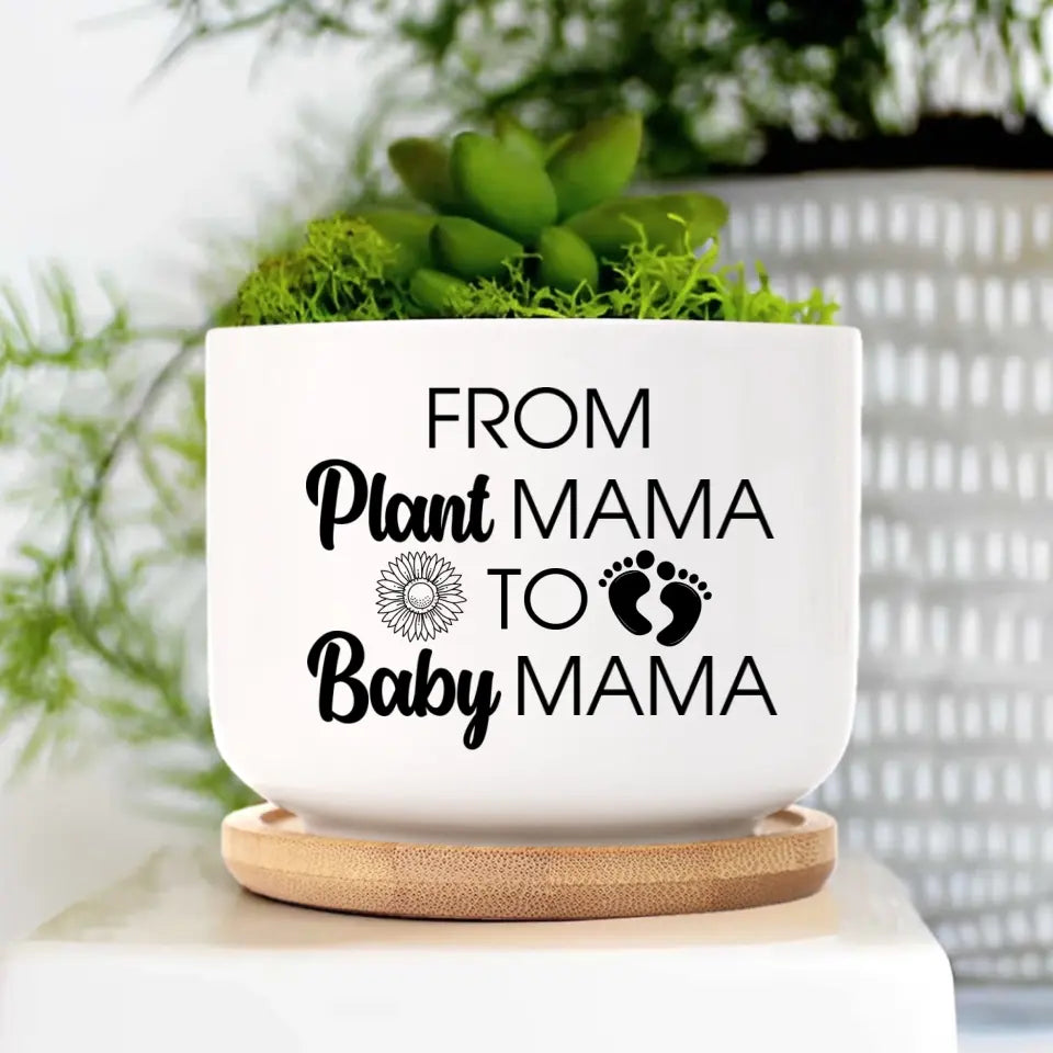 From Plant Mama To Baby Mama - Special Plant Pot - Pregnant Mom Gift