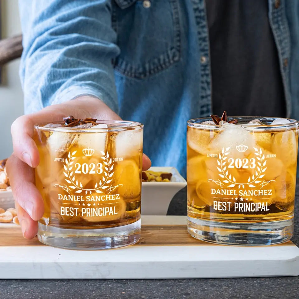 Limited Edition Best Principal - Personalized Bar Glass