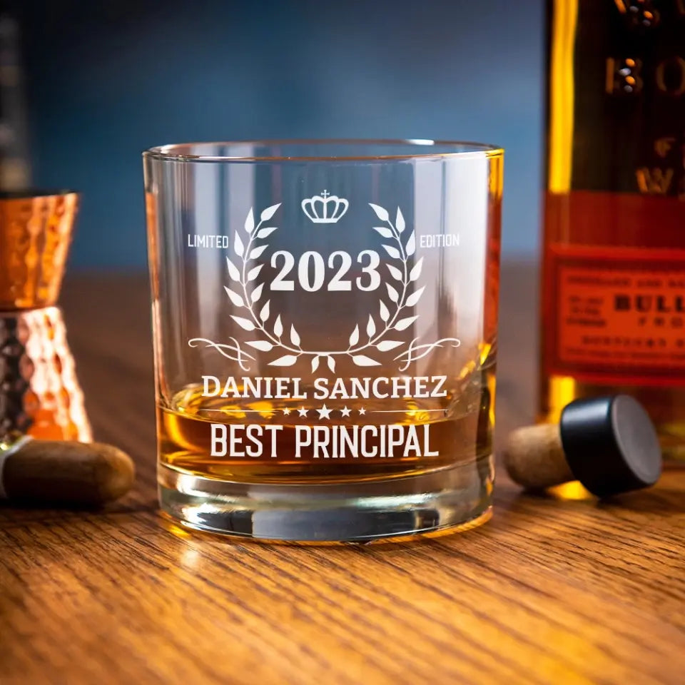 Limited Edition Best Principal - Personalized Bar Glass